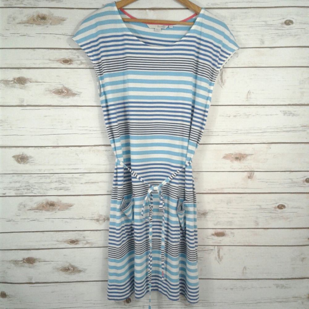 Boden Adrianna Tunic Dress Blue Stripe EUC